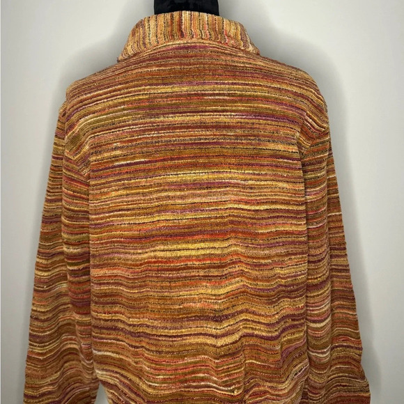 RARE FIND Vintage 90s Tantrums Textured Orange Southwestern Jacket Hippie Boho - Picture 12 of 15